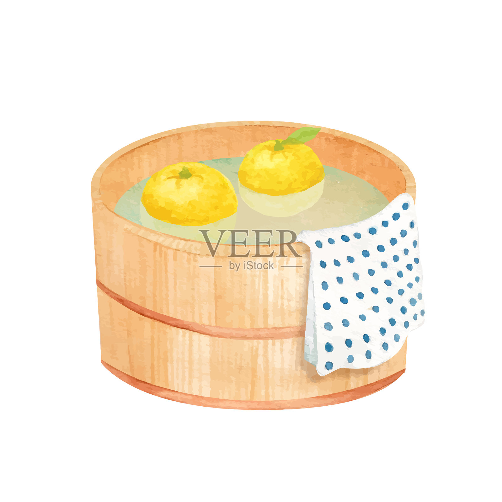 柚子浴插画图片素材