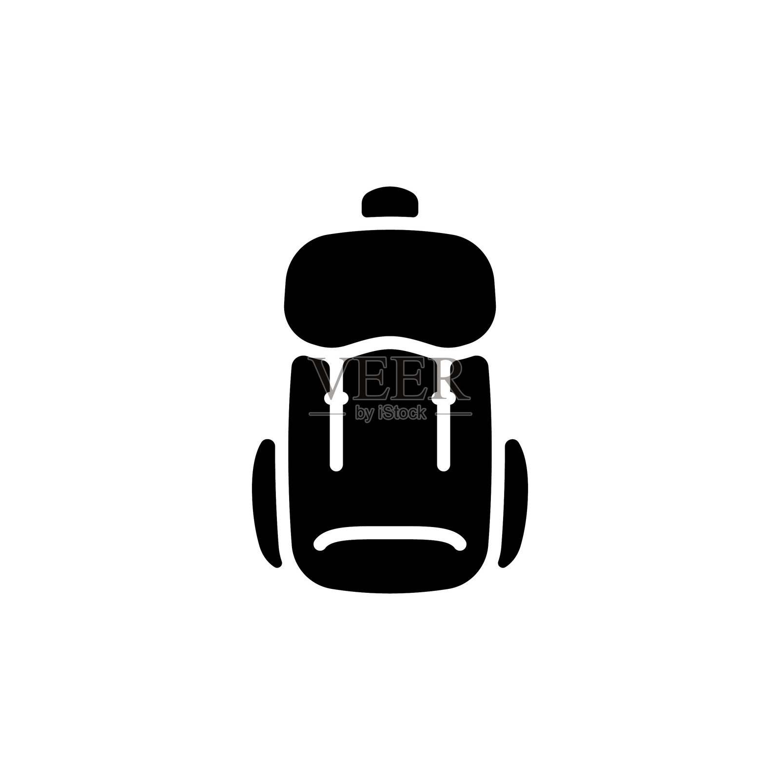 背包图标。扁平轮廓版本。插画图片素材