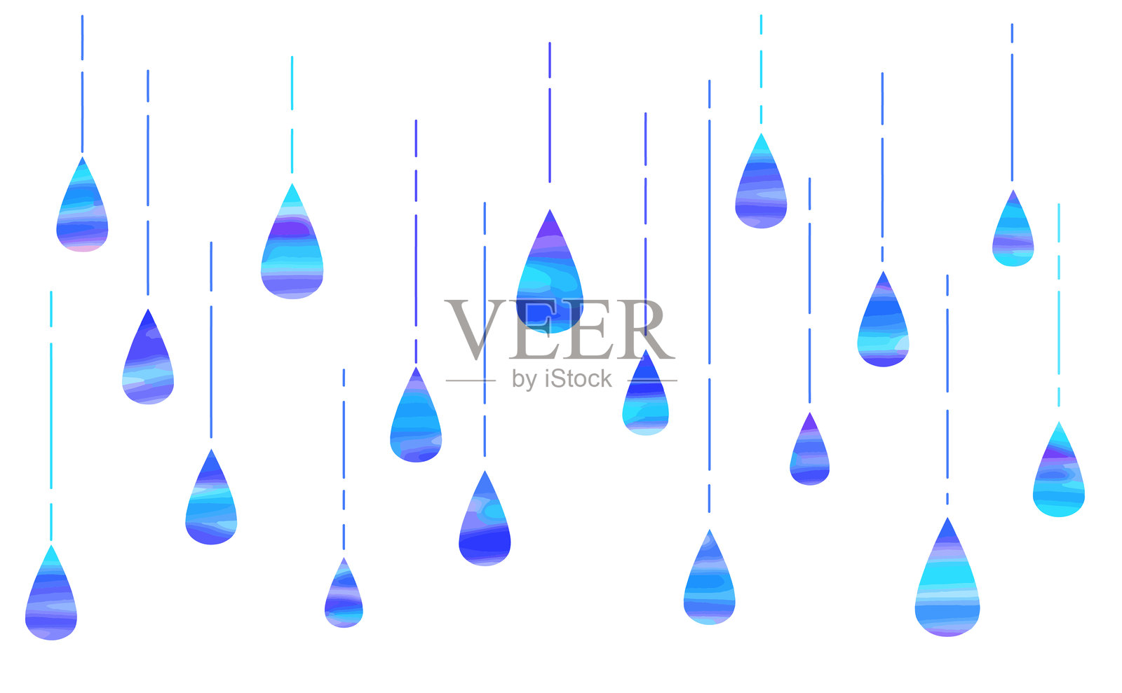 水彩风雨水滴的剪贴画插画图片素材