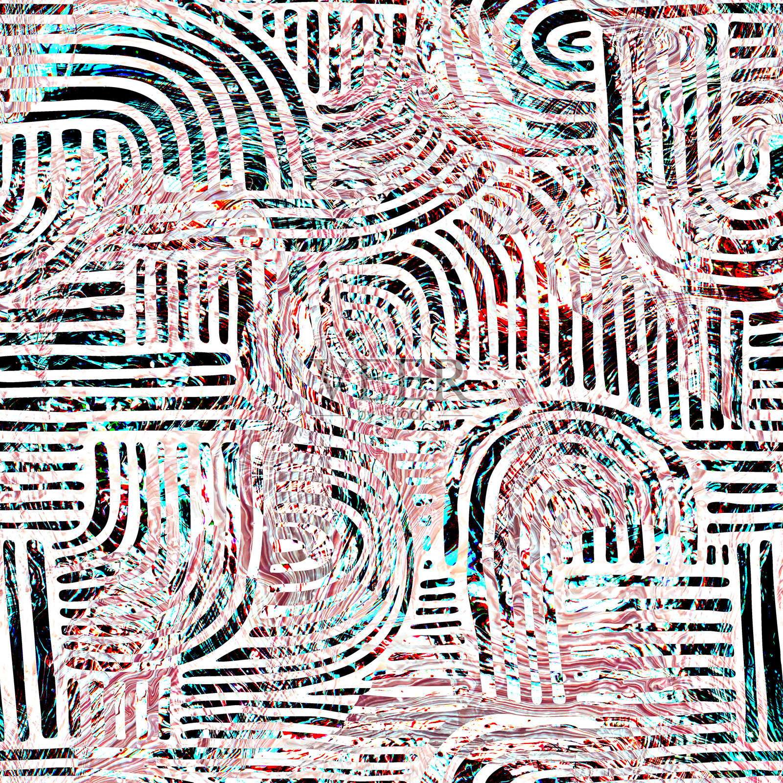 褪色的抽象无缝纹理，单色调。插画图片素材