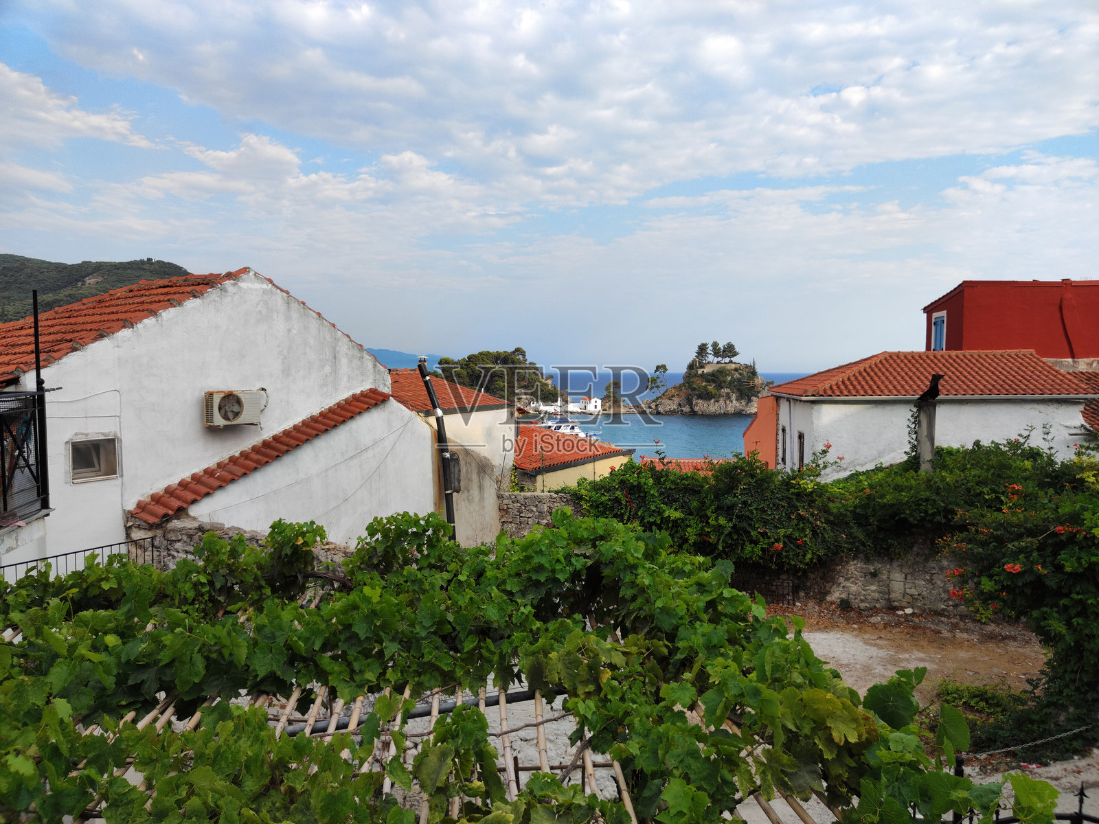 希腊伊奥尼亚海岸的帕尔加镇照片摄影图片