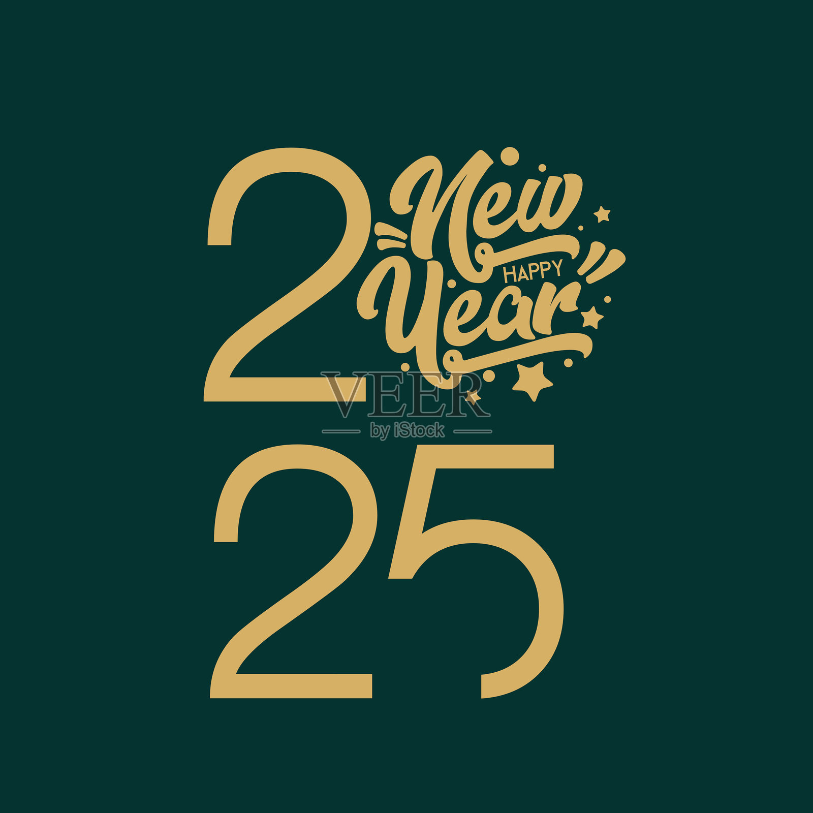 2025新年快乐。背景上的抽象数字矢量插图。节日横幅设计用于贺卡、邀请函、日历等。矢量库存插图插画图片素材