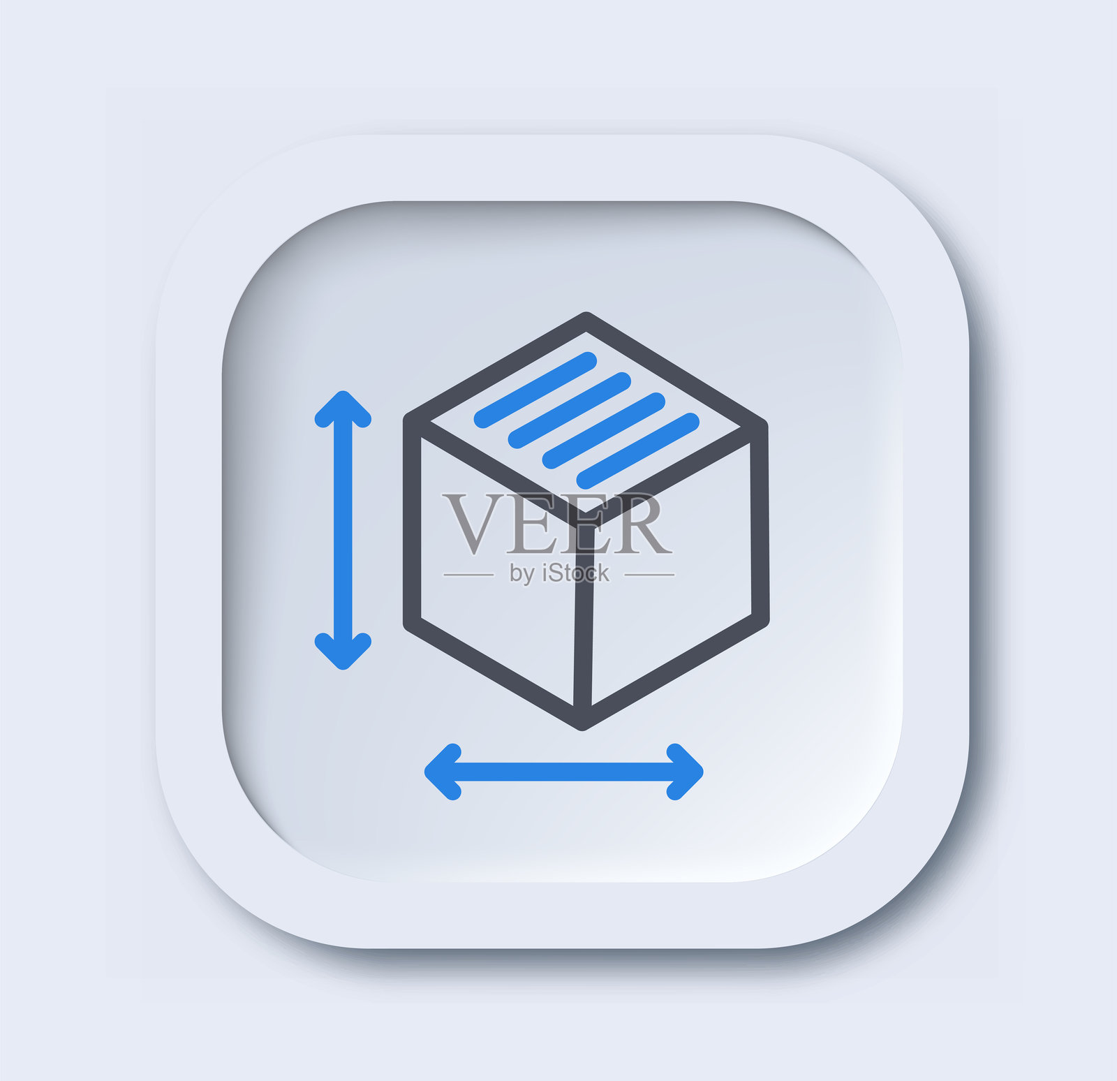 修理线性图标。带有高度和宽度测量的纸箱。翻新和修理。网站的极简UI和UX设计。轮廓矢量插图。插画图片素材