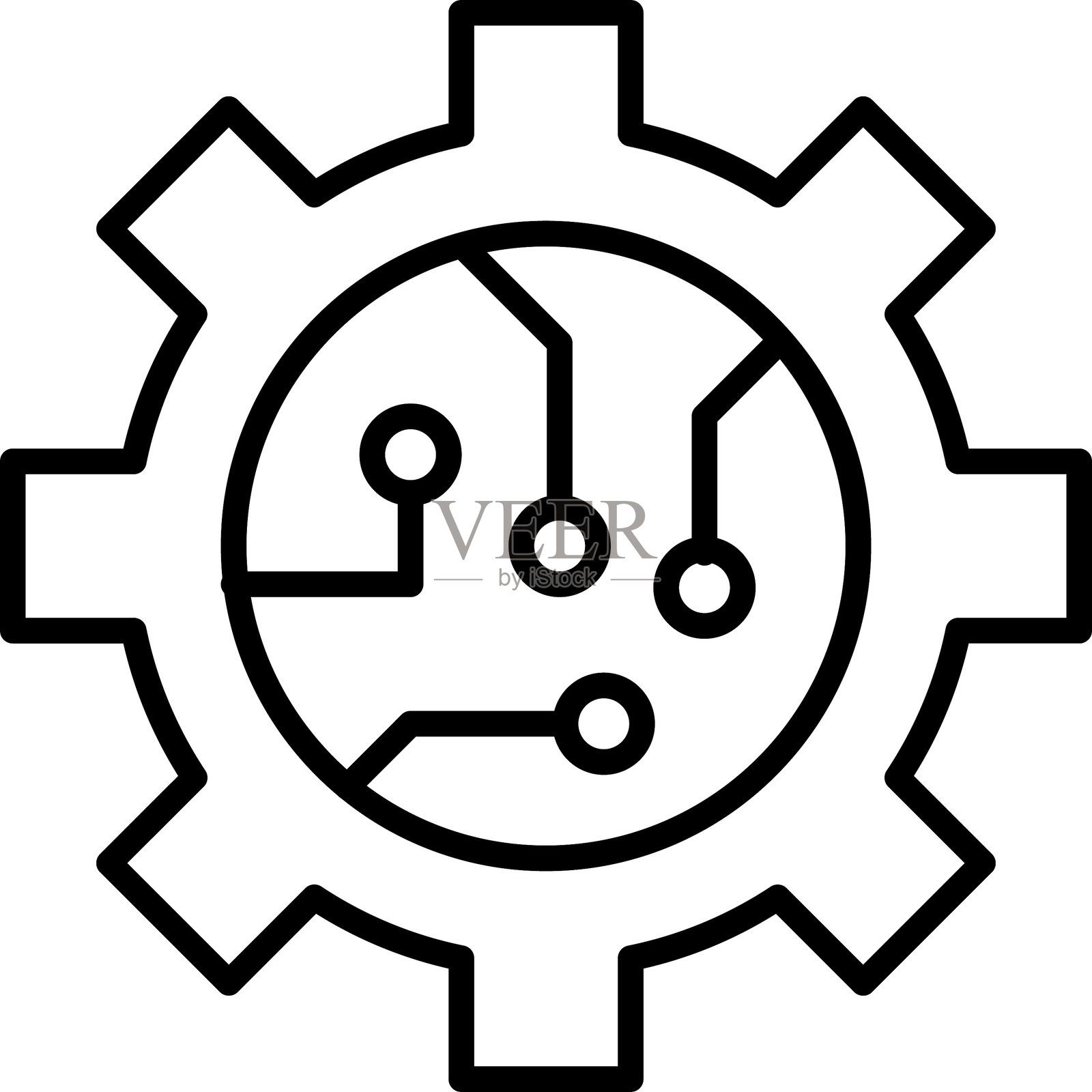 数据集成图标。软件，API细线符号，独立于白色背景。插画图片素材