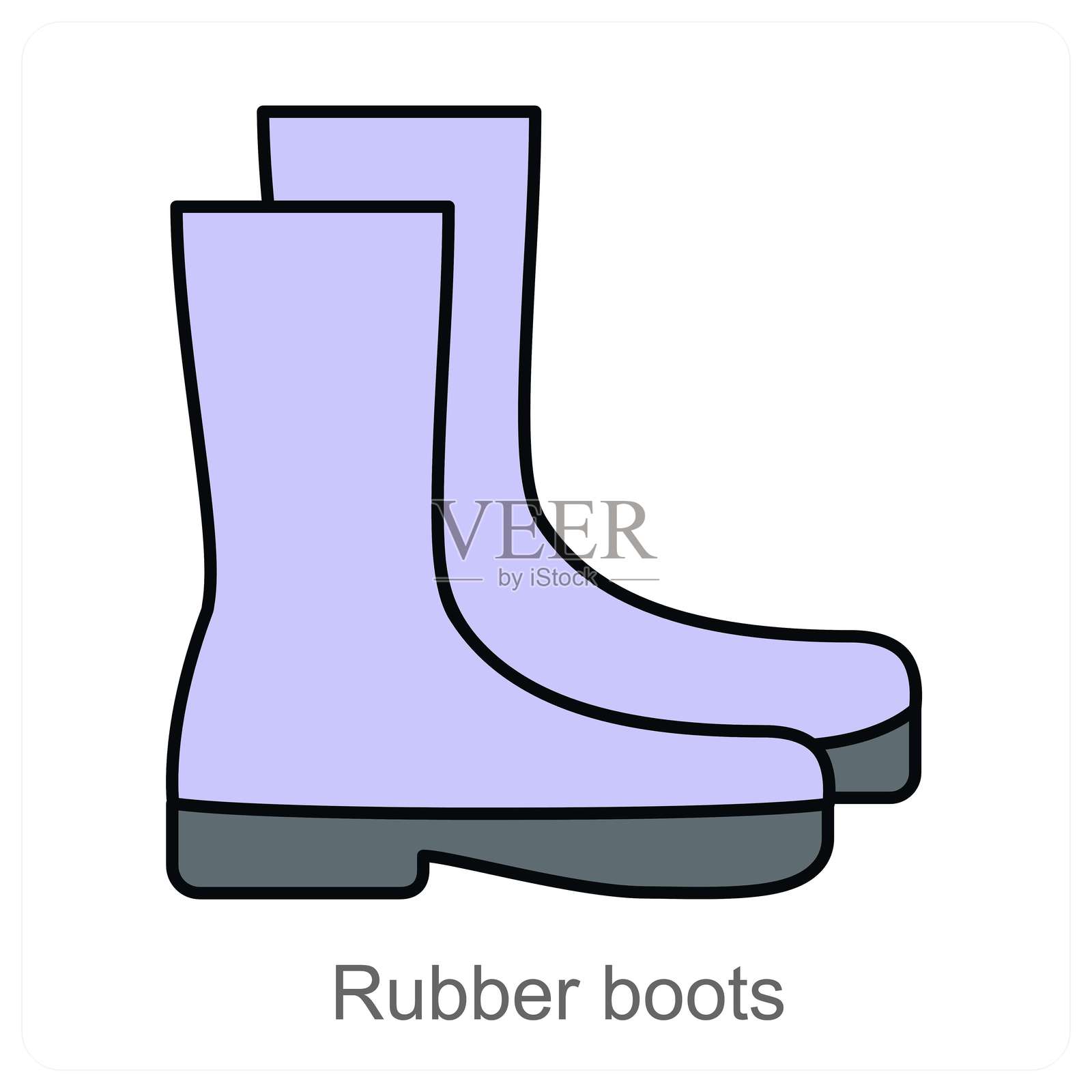 橡胶靴插画图片素材
