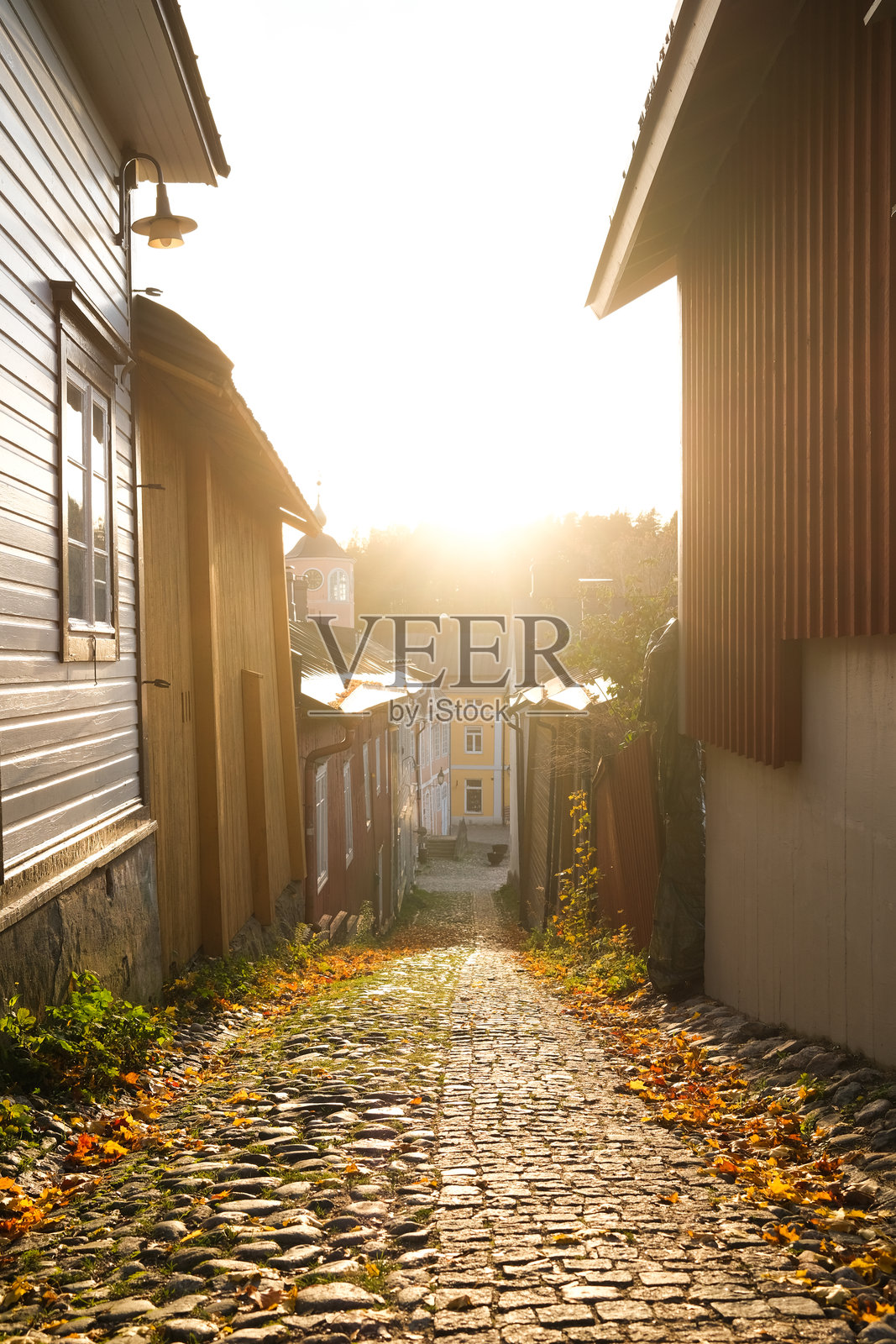 芬兰波尔沃的小巷照片摄影图片