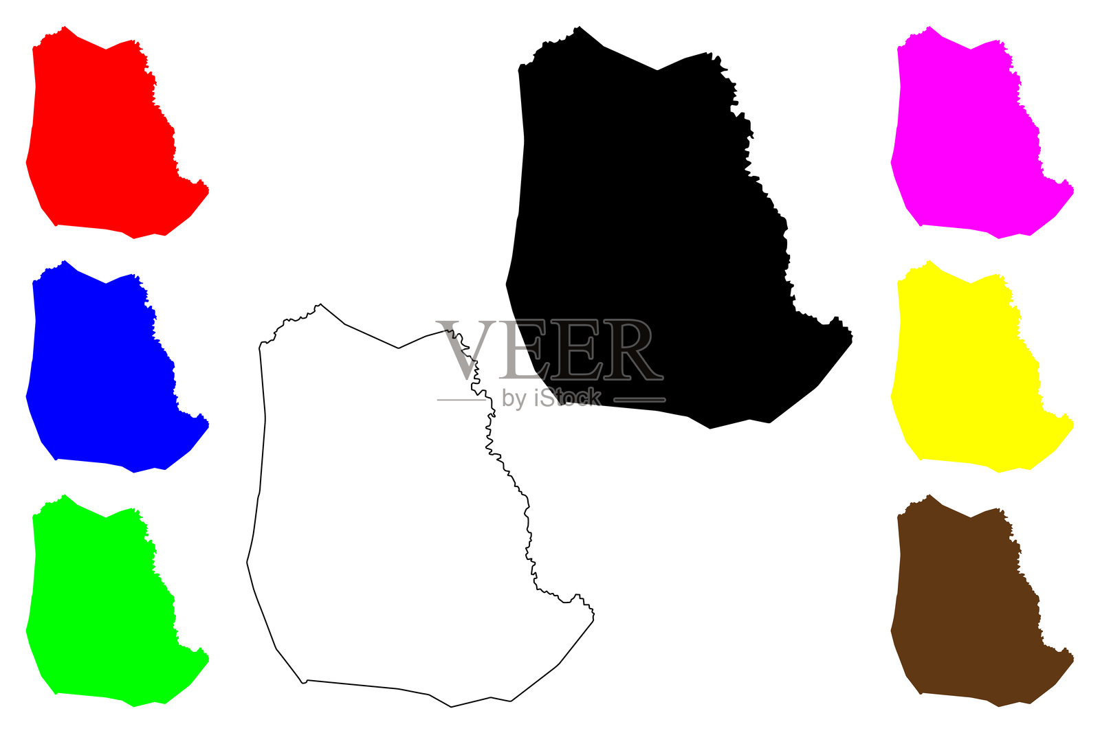 罗恩县，西弗吉尼亚州（美国）地图矢量插图，涂鸦风格的罗恩县地图插画图片素材