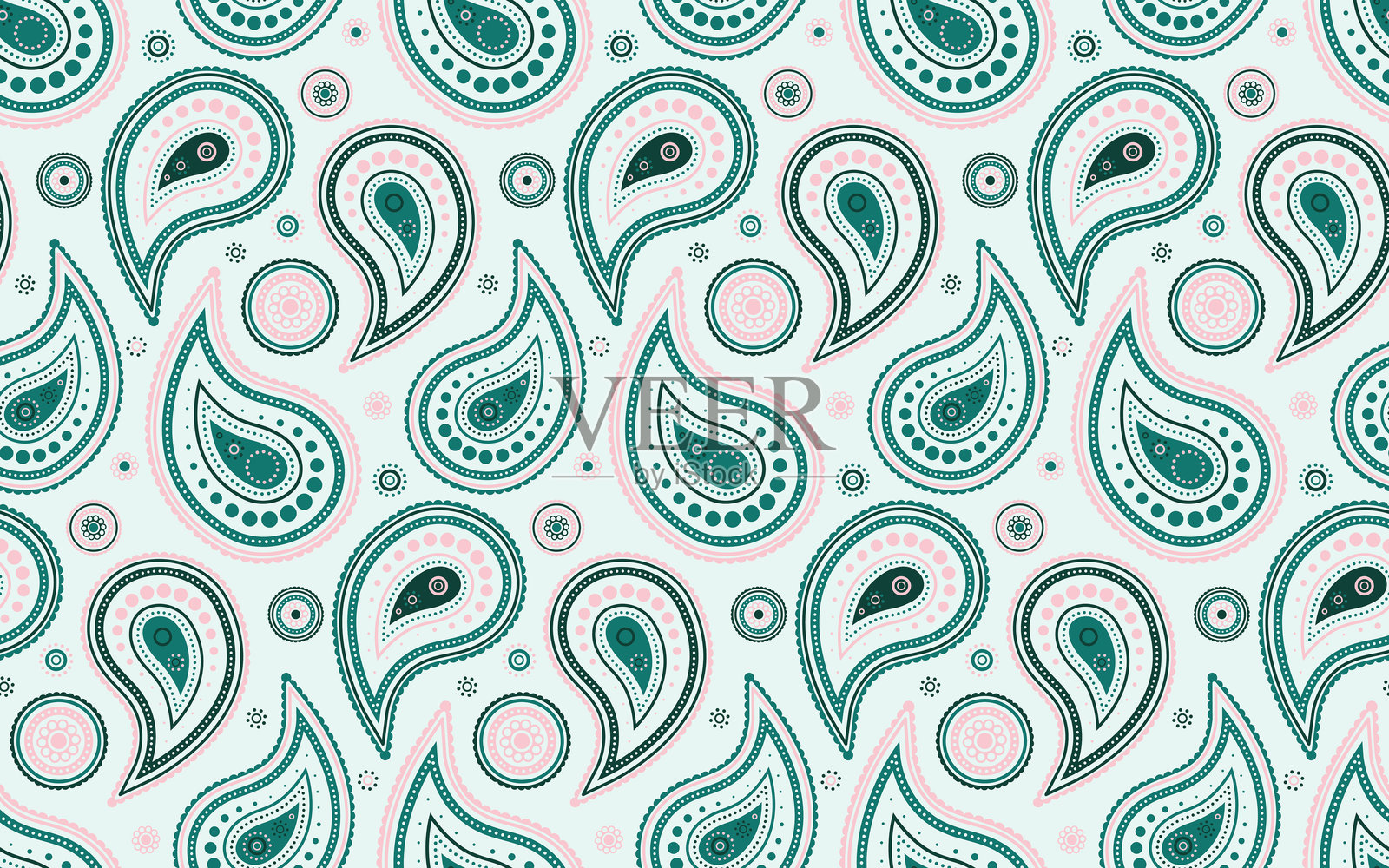 花卉图案传统服装。卷曲的纺织品贺卡无缝设计。富有材料贵族气息的书法。插画图片素材