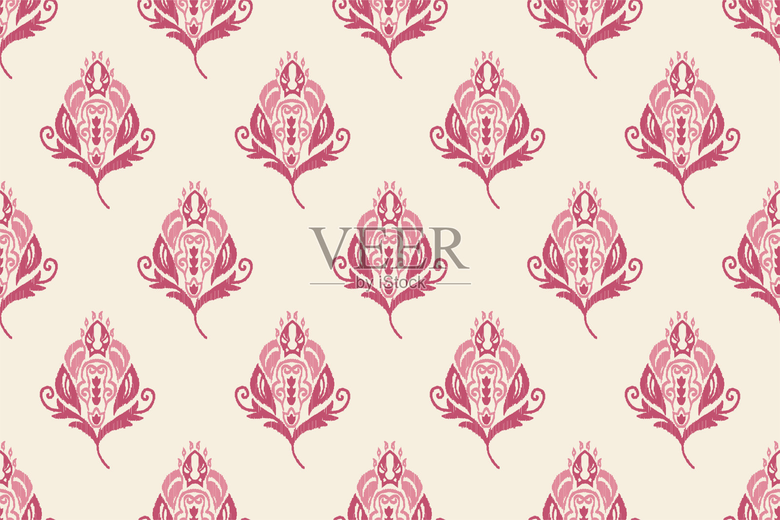 伊卡特织物图案插画图片素材