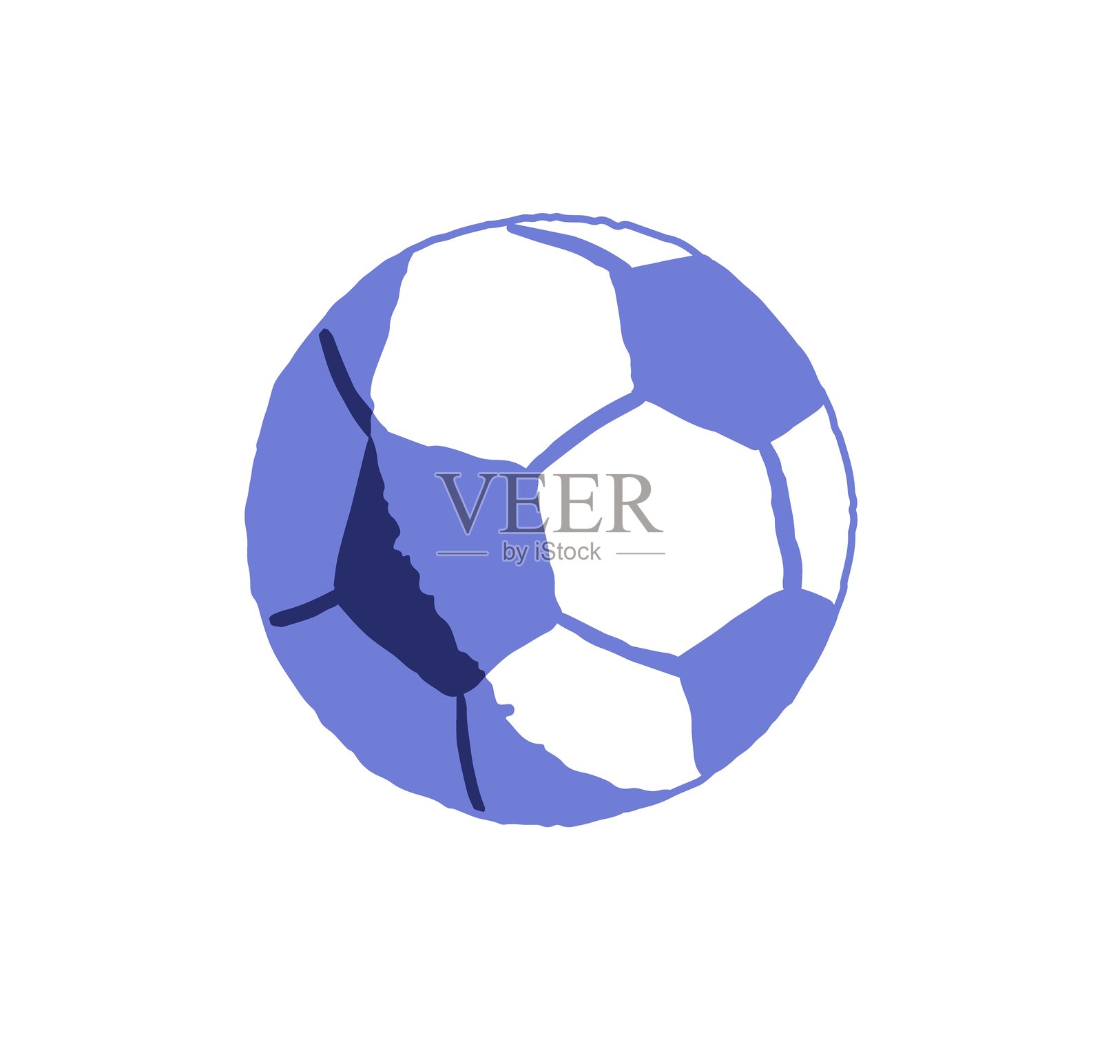 足球图标。用于足球训练的专业配件，圆形设计。比赛中团队游戏的运动器材。白色背景上的平面手绘矢量插图。插画图片素材