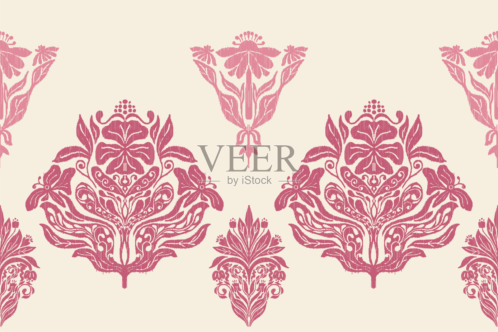 伊卡特织物图案插画图片素材