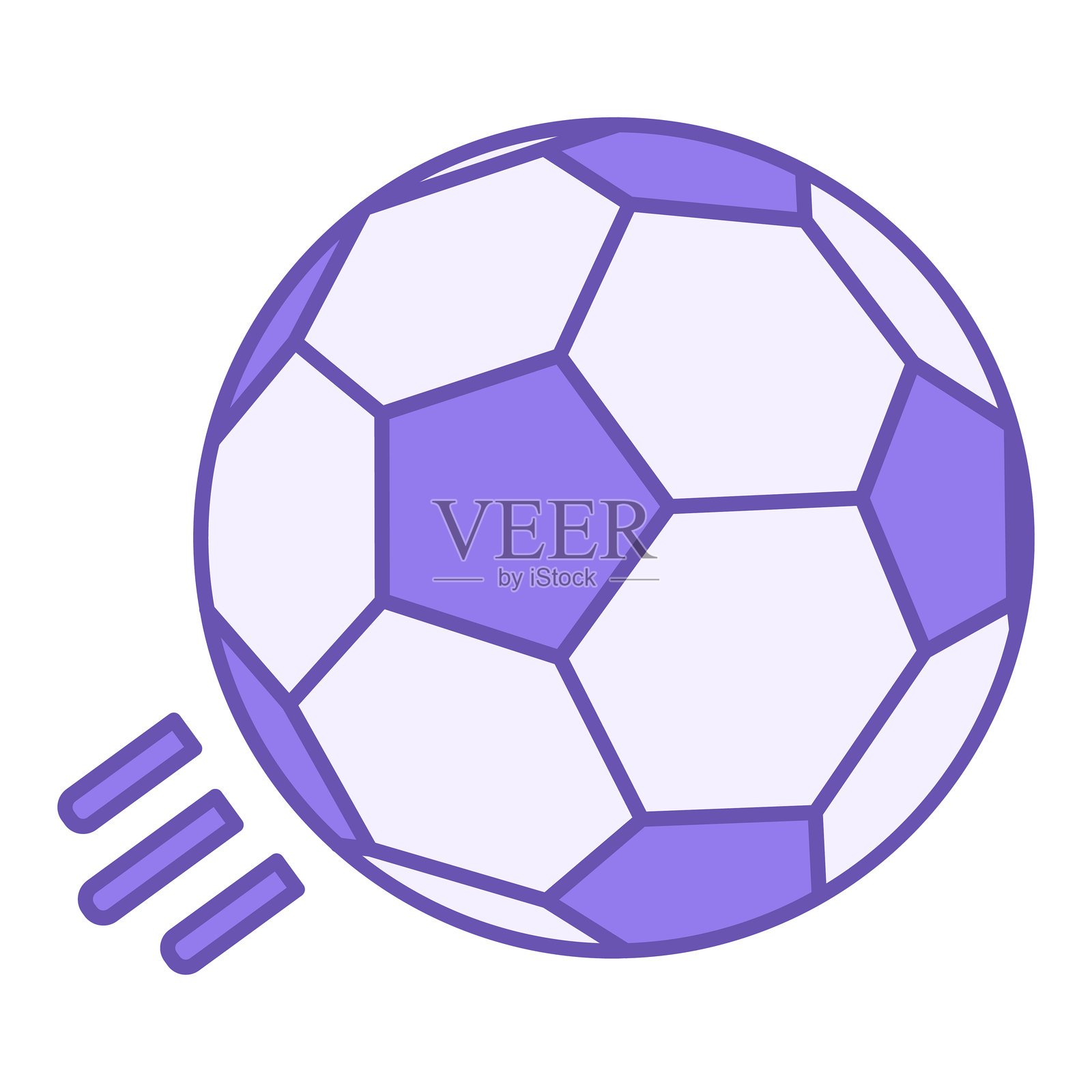 彩色足球图标。矢量插图。飞行的足球。体育概念插画图片素材