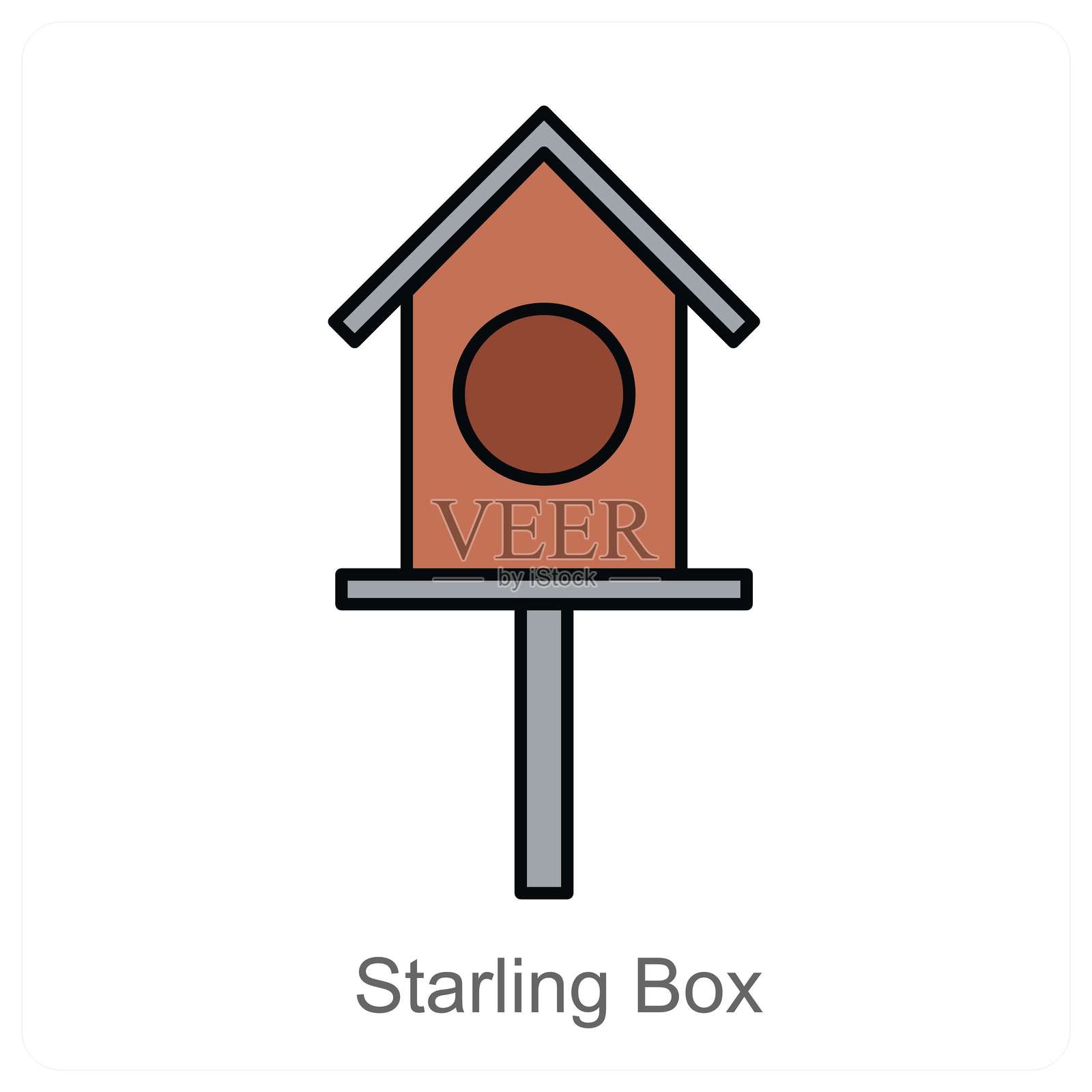 星鸲箱插画图片素材