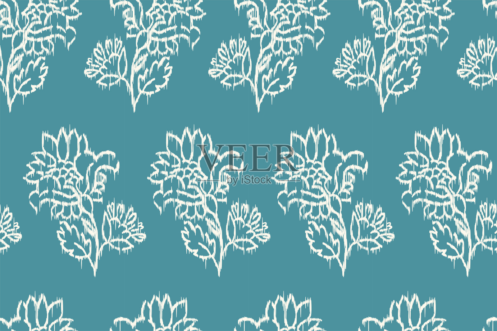 织物伊卡特图案插画图片素材