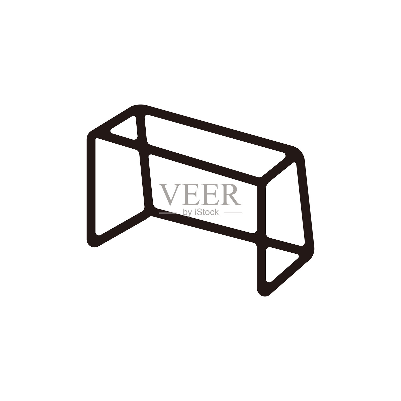 足球门图标。扁平轮廓版本。插画图片素材