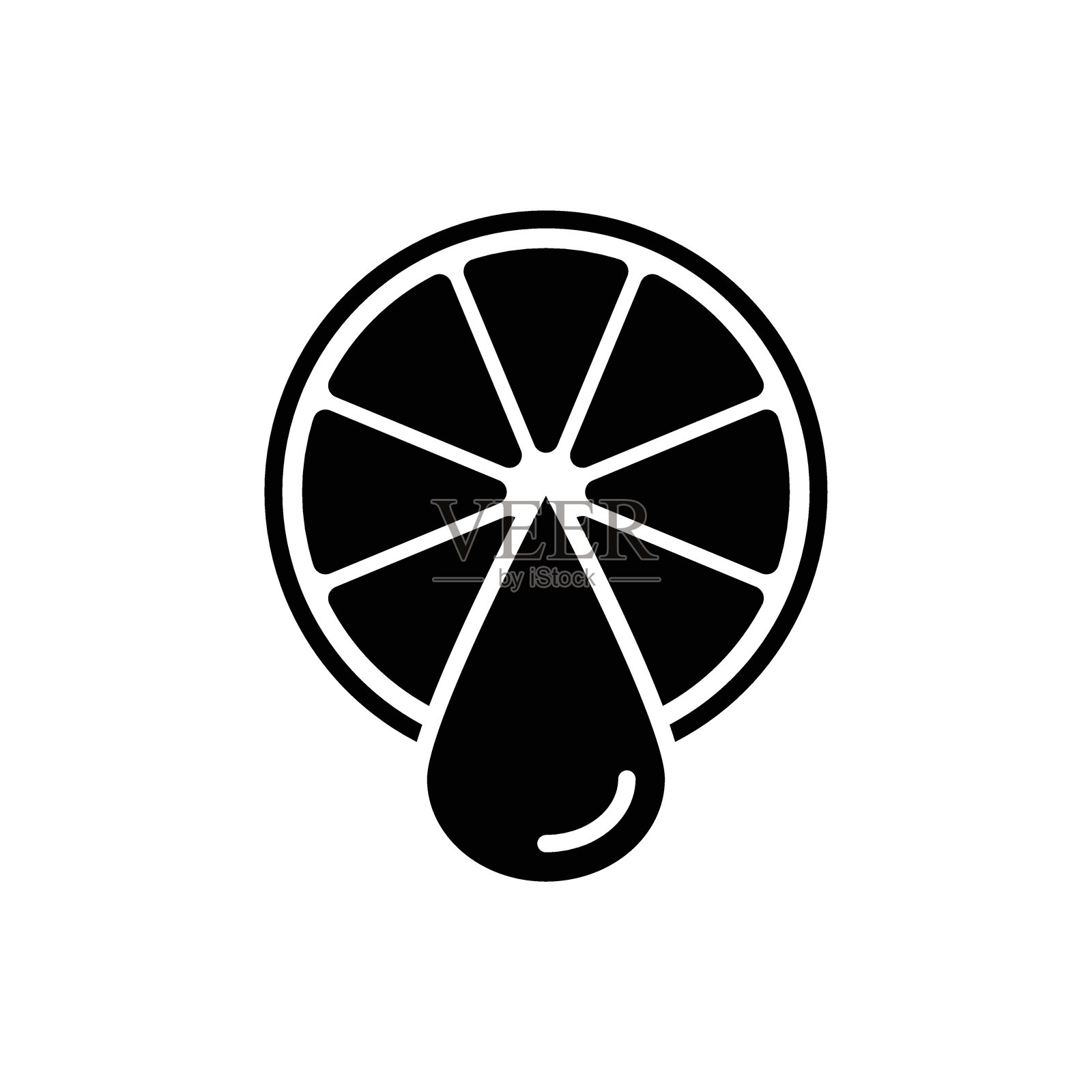 柠檬或橙子鲜榨果汁图标矢量图插画图片素材