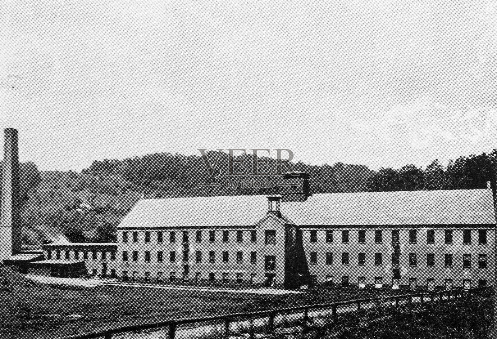 马萨诸塞州富兰克林县的古董图像：格里斯沃德维尔制造公司，科尔雷恩插画图片素材