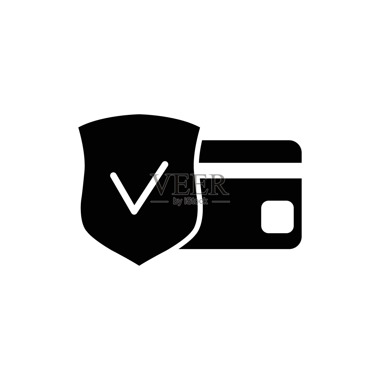 保护信用卡的金钱盾牌图标矢量图插画图片素材