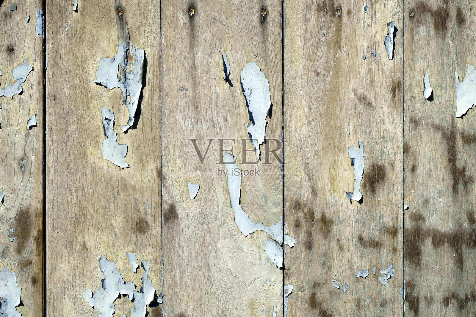 带有剥落蓝漆的纹理木板，营造出乡村和风化的外观，非常适合自然和复古背景的摄影与设计项目照片摄影图片
