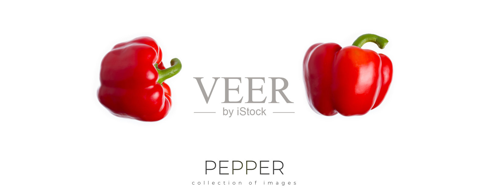 手中拿着红色甜椒，背景为白色。女性手持保加利亚椒。切好的椒。椒的一半。照片摄影图片