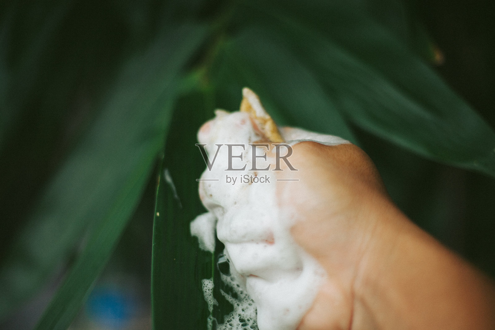 手中的泡沫照片摄影图片