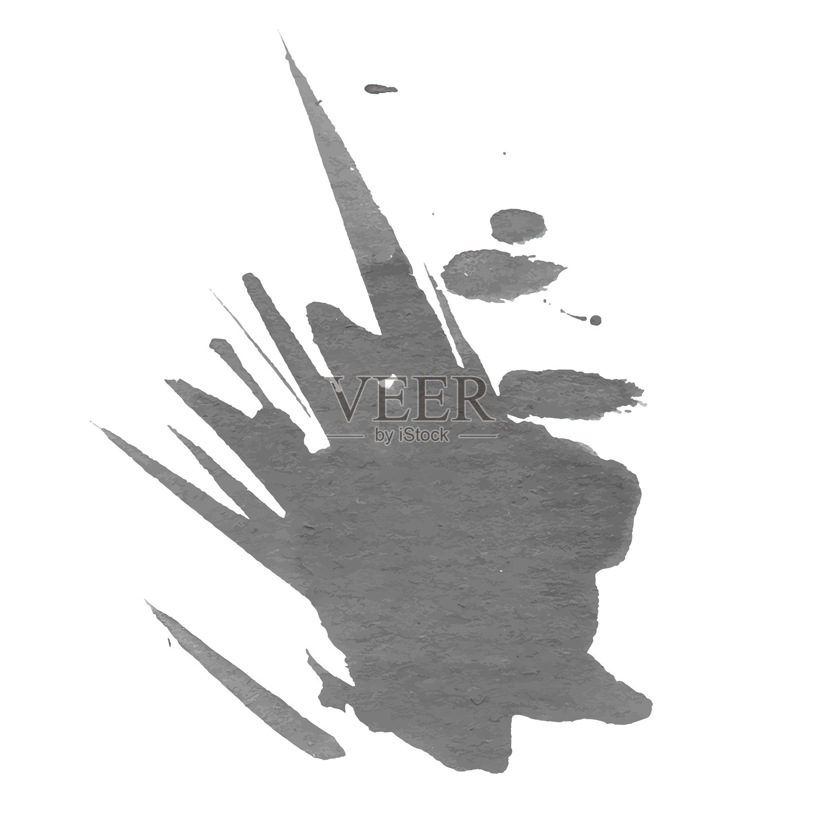 水彩绘制的矢量颜料飞溅。手绘设计元素，独立于白色背景。插画图片素材