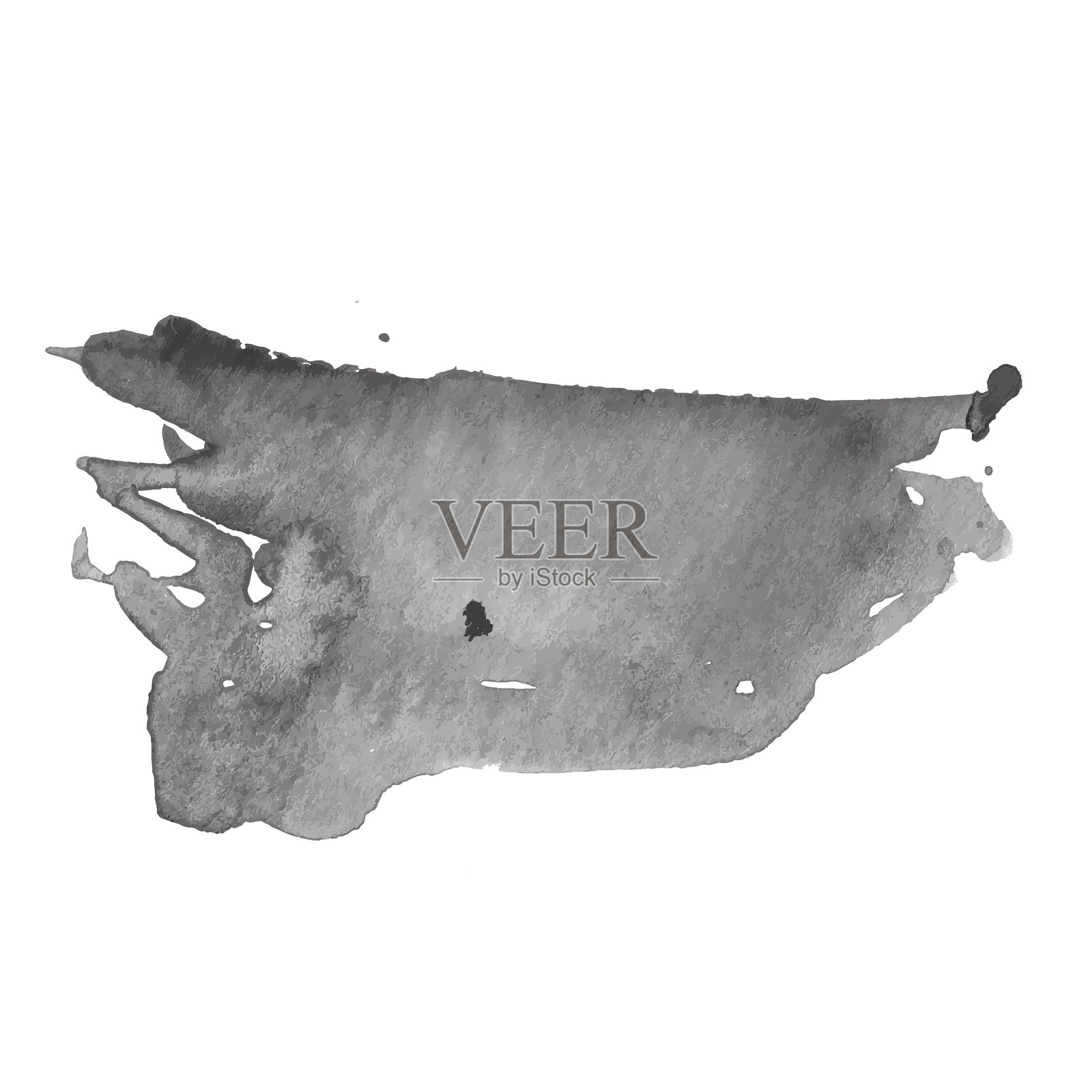 水彩绘制的矢量颜料飞溅。手绘设计元素，独立于白色背景。插画图片素材