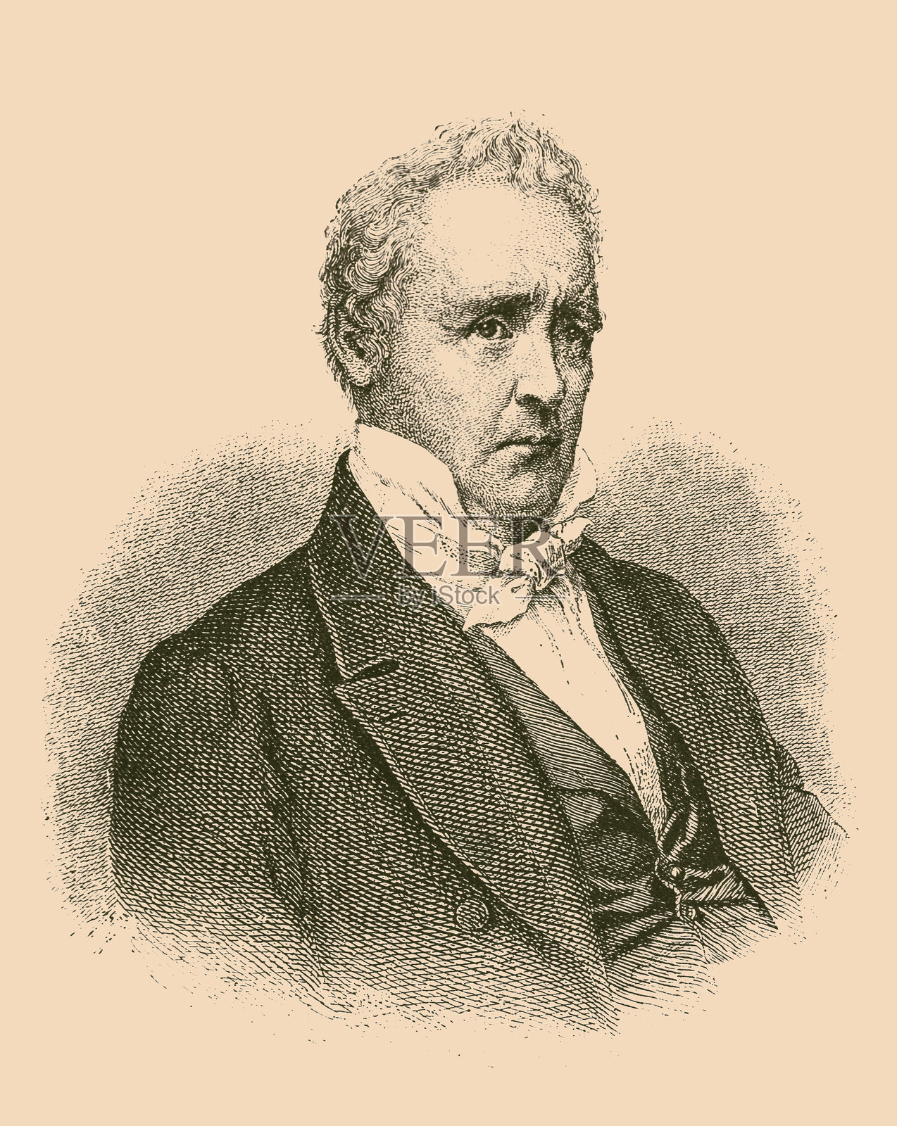 小詹姆斯·布坎南(1791-1868)，美国第15任总统插画图片素材