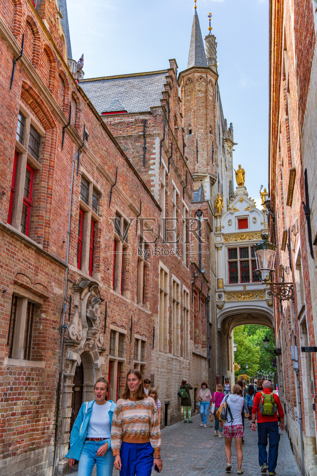 比利时布鲁日的盲驴街空中走廊照片摄影图片