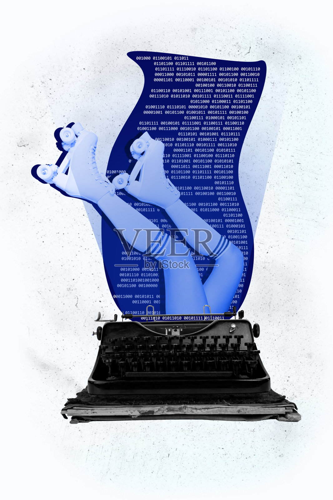 复合趋势艺术作品 3D 草图图像 照片拼贴 AI 数据 信息技术 商业工作 投影 微笑的年轻女性模特照片摄影图片