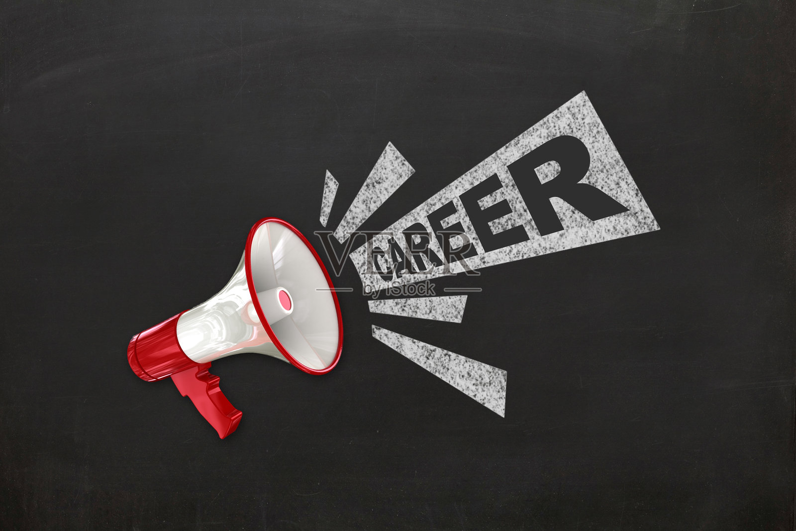 新职业招聘工作扩音器黑板照片摄影图片