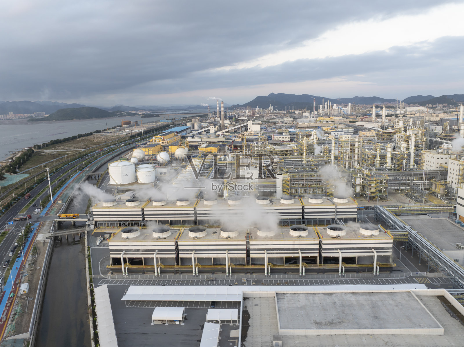 化工厂的航拍摄影照片摄影图片