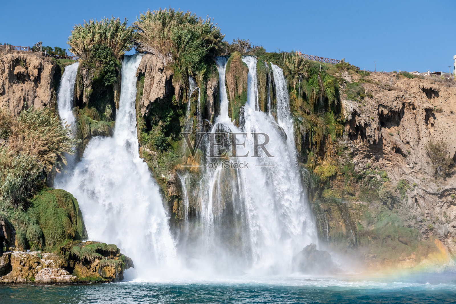 安塔利亚附近的下杜登瀑布照片摄影图片