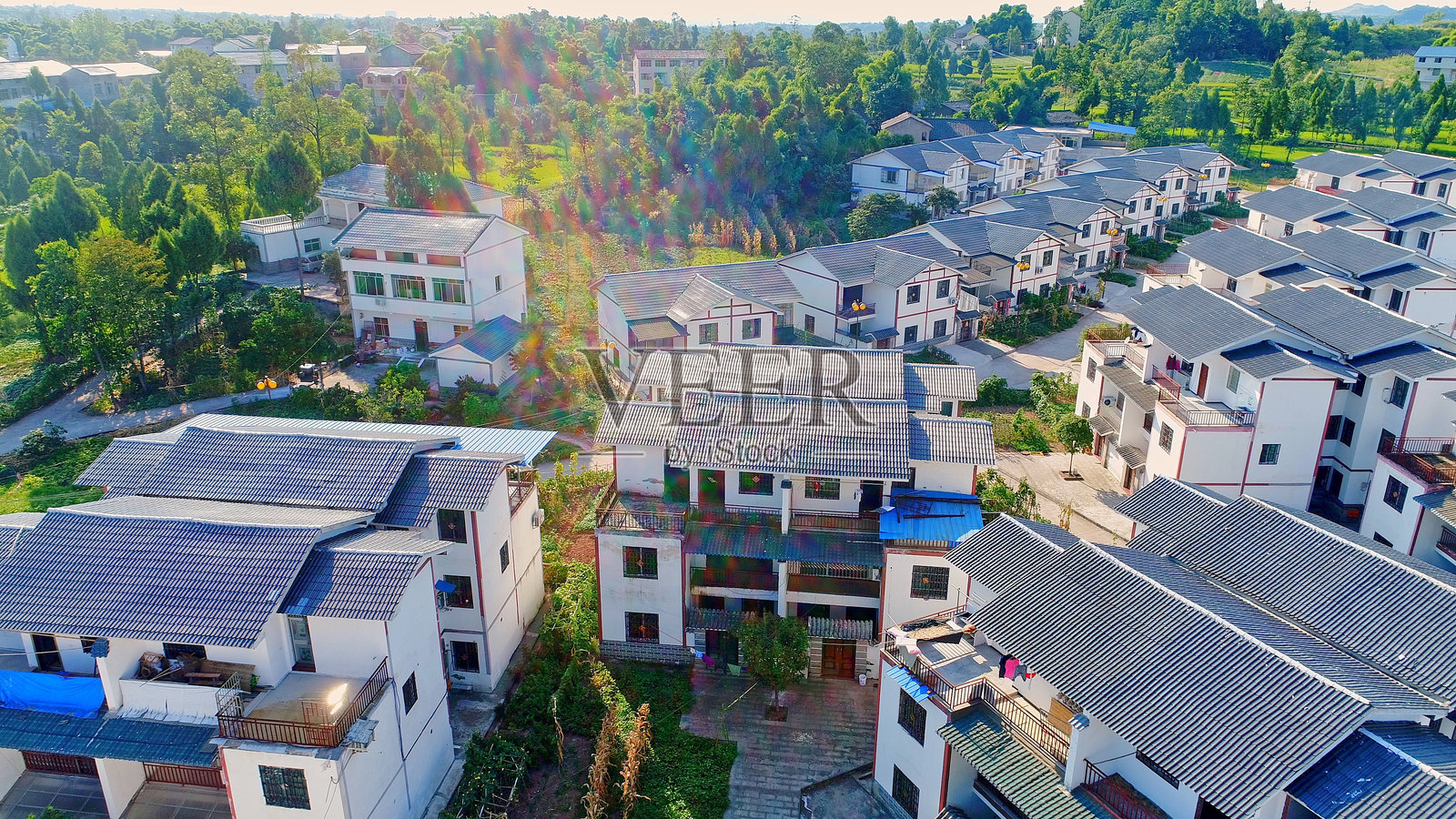 中国的新农村，中国，亚洲。照片摄影图片