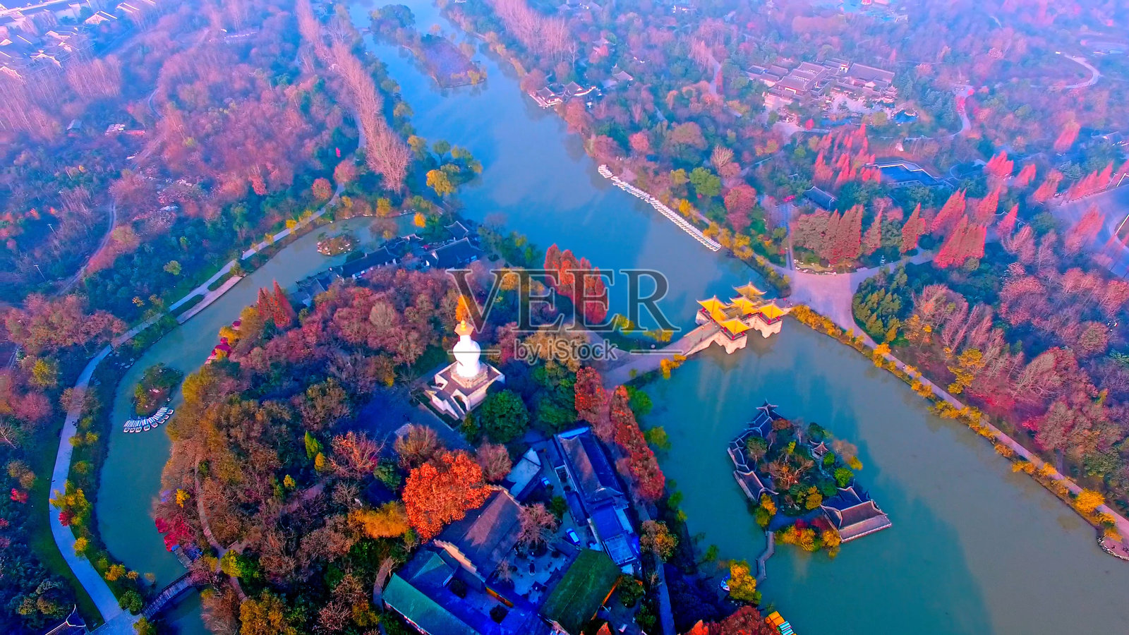 瘦西湖，扬州，江苏省，中国，亚洲。照片摄影图片