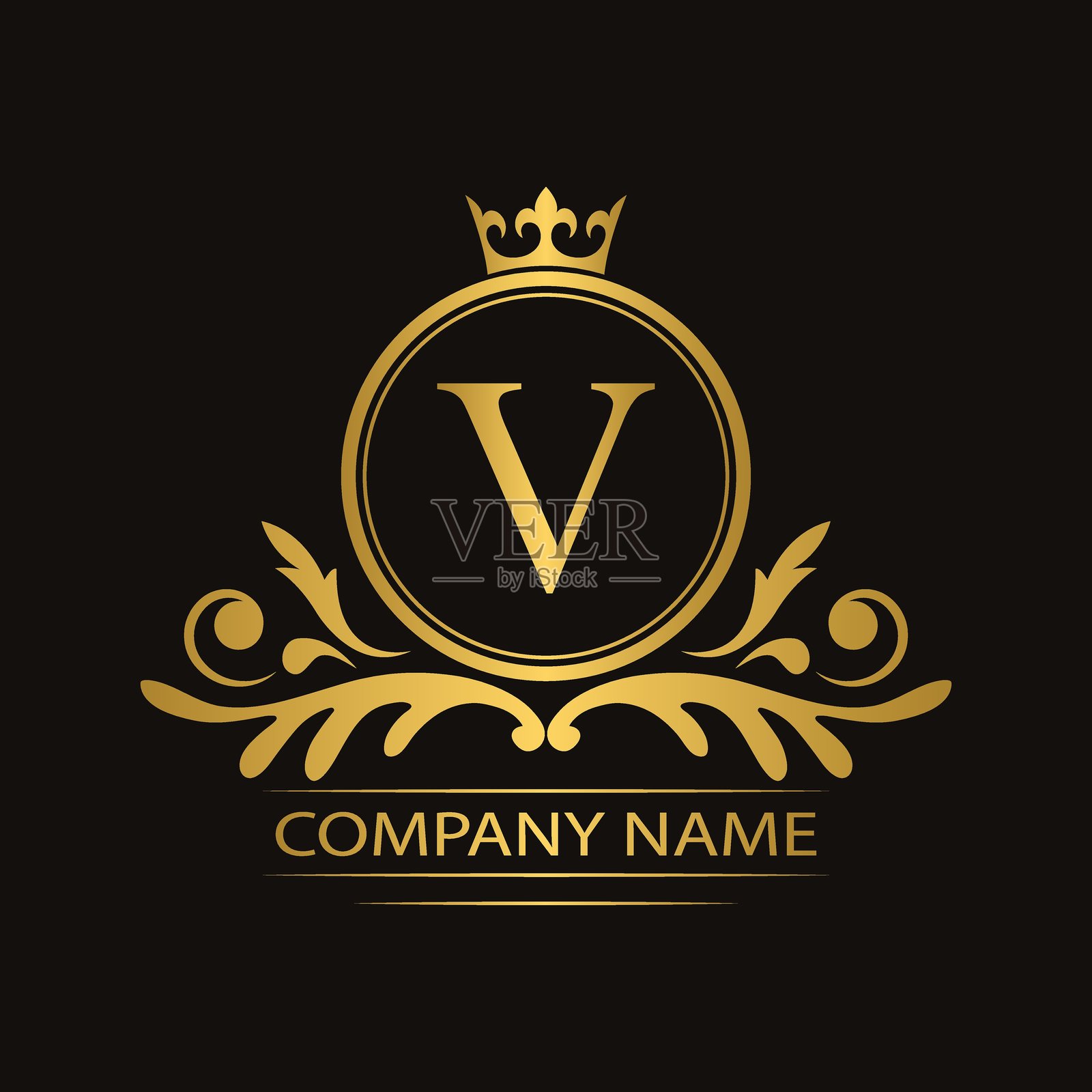 字母V。花卉字母。复古装饰首字母字母表。标志矢量图。插画图片素材