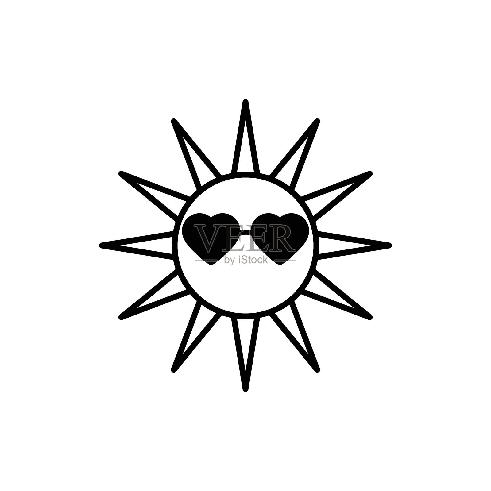 戴着太阳镜的太阳图标矢量夏季图标插画图片素材