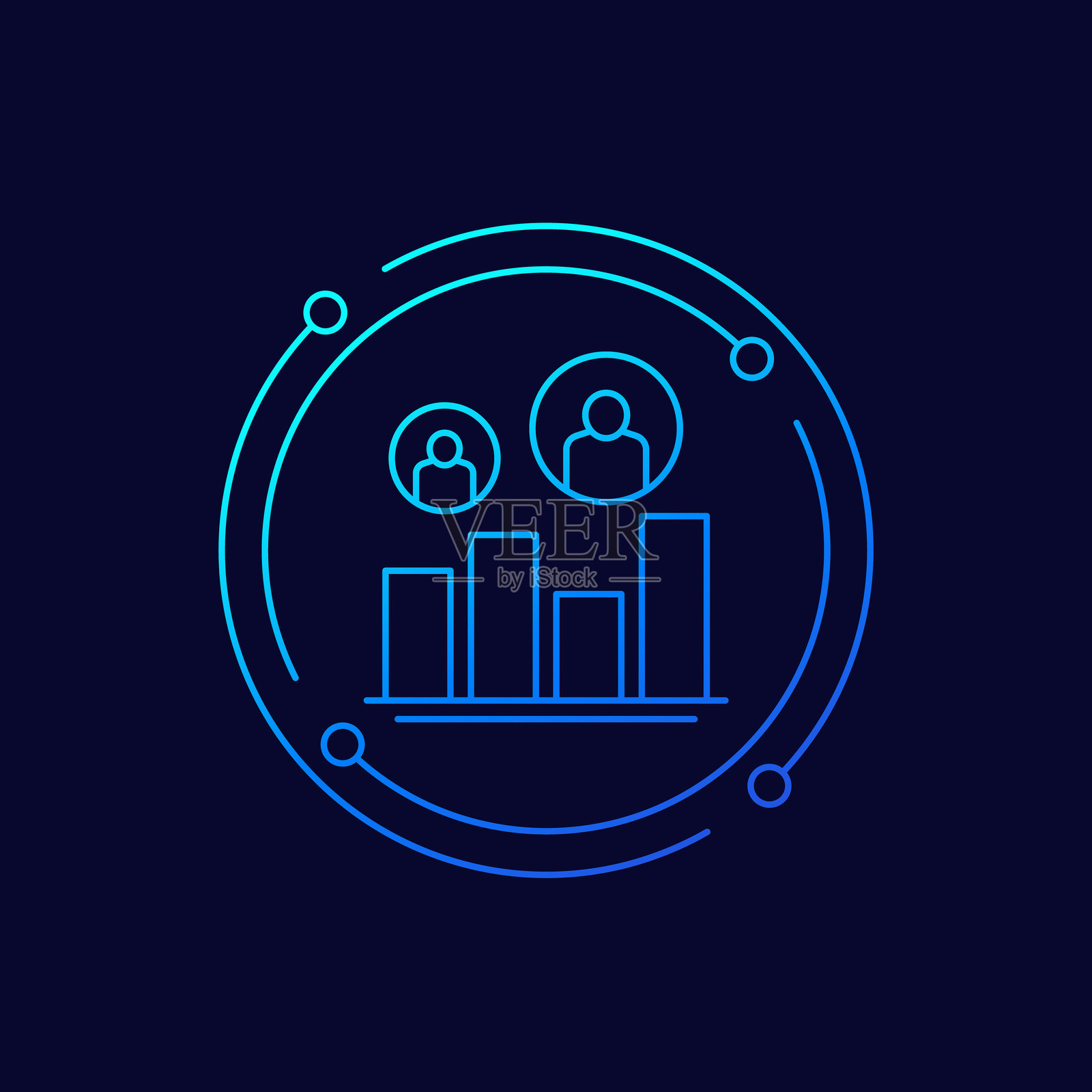 客户细分图标，线性矢量设计插画图片素材