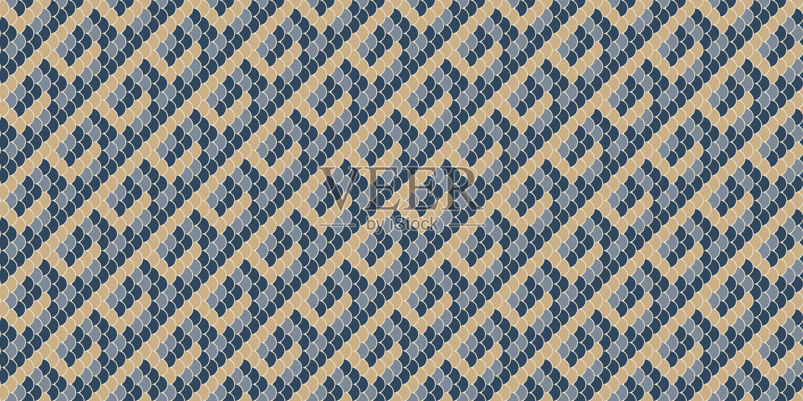 纹理海景华丽对称。波浪壁纸设计时尚。背景比例的弧形几何图案。插画图片素材