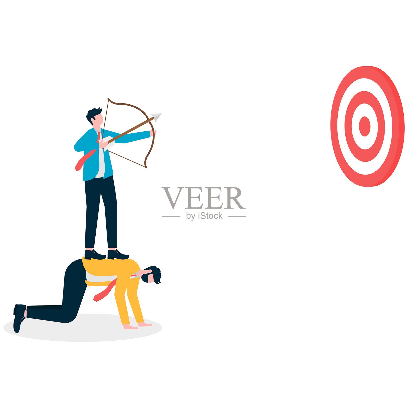 自私的老板利用员工，欺骗他人以达到自己的目标。插画图片素材