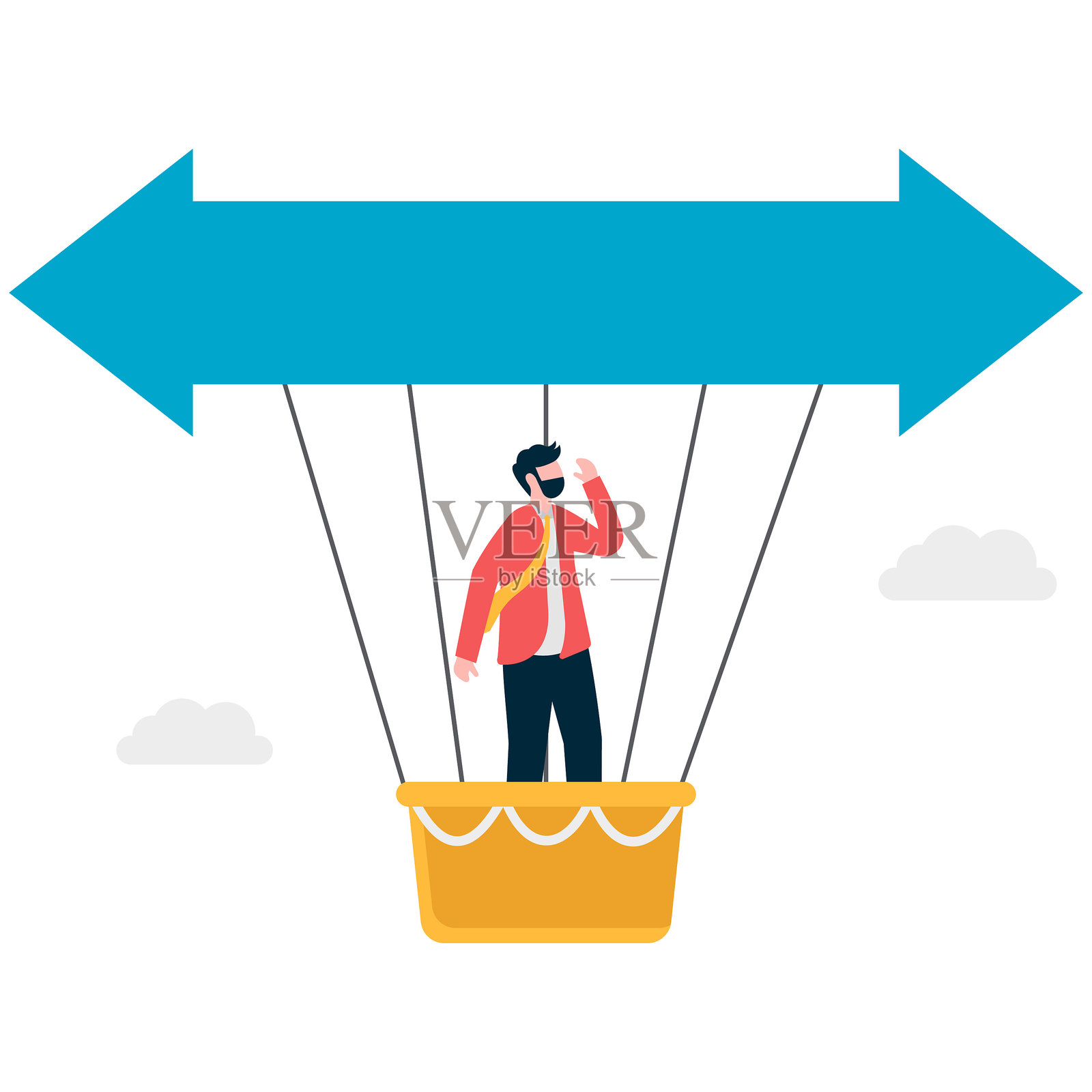 寻找新的商业机会、创意或灵感，商业远见，挑战或成就的概念。插画图片素材