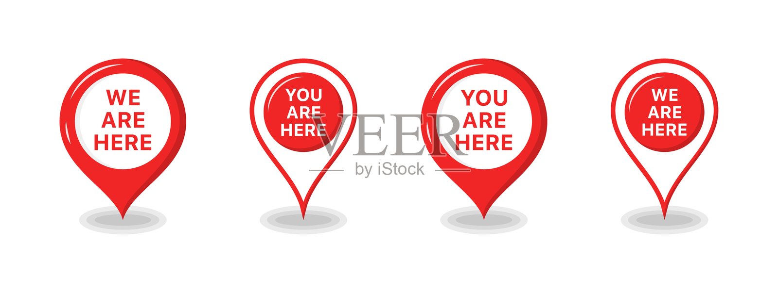 地图点集图标。扁平风格。矢量图标。插画图片素材