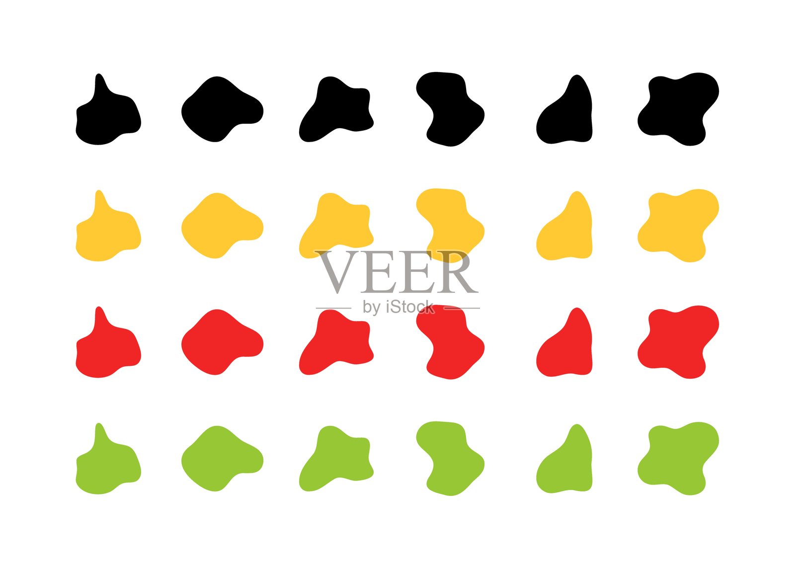 污点图标集，扁平和轮廓风格。矢量图标。插画图片素材