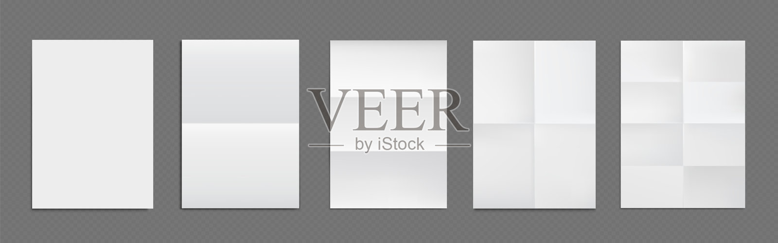 折叠纸张套装插画图片素材