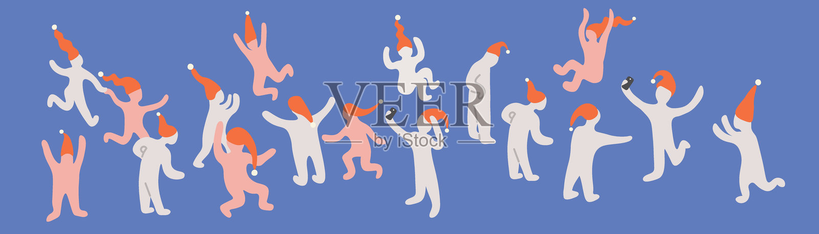 圣诞集市布置插画图片素材