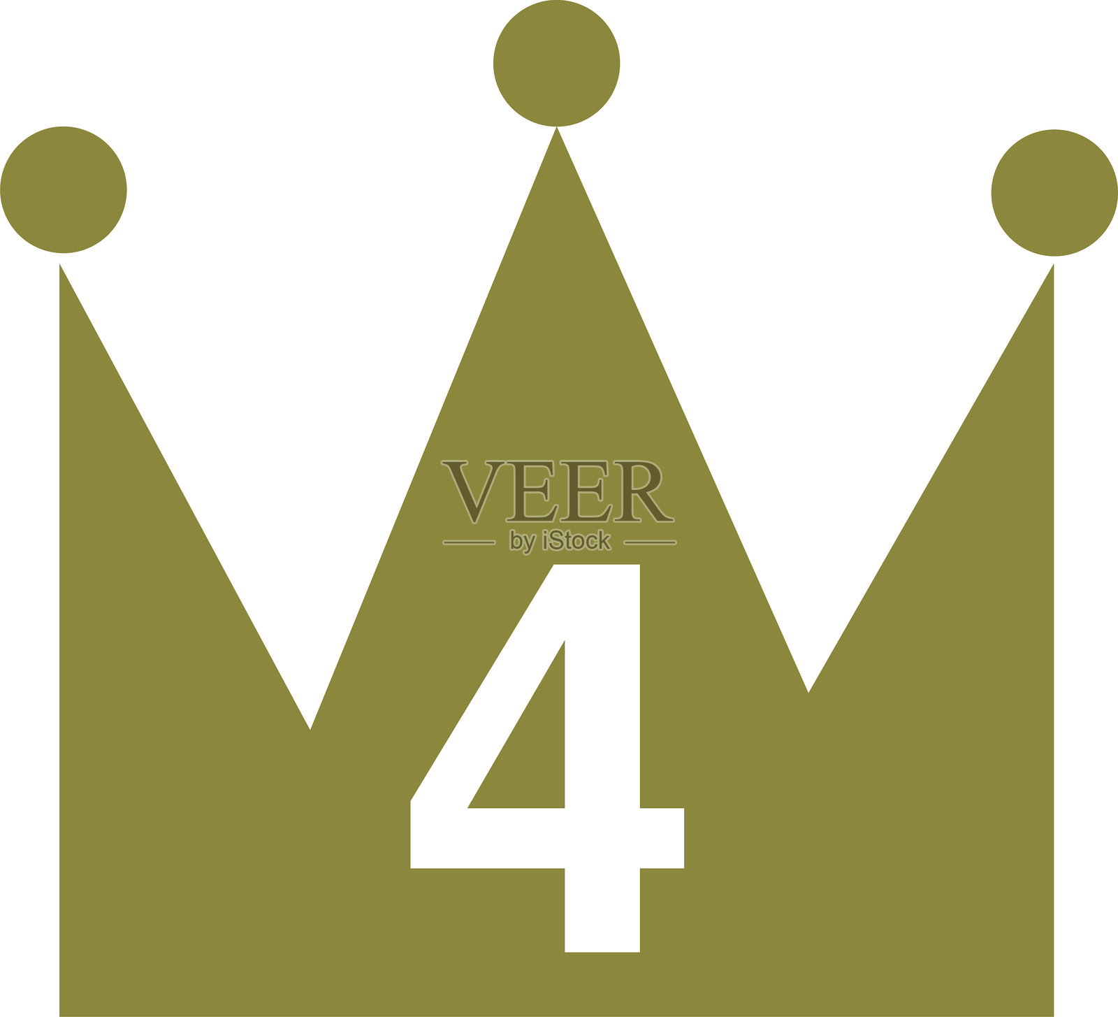 四个金色的排名皇冠标志图标插画图片素材