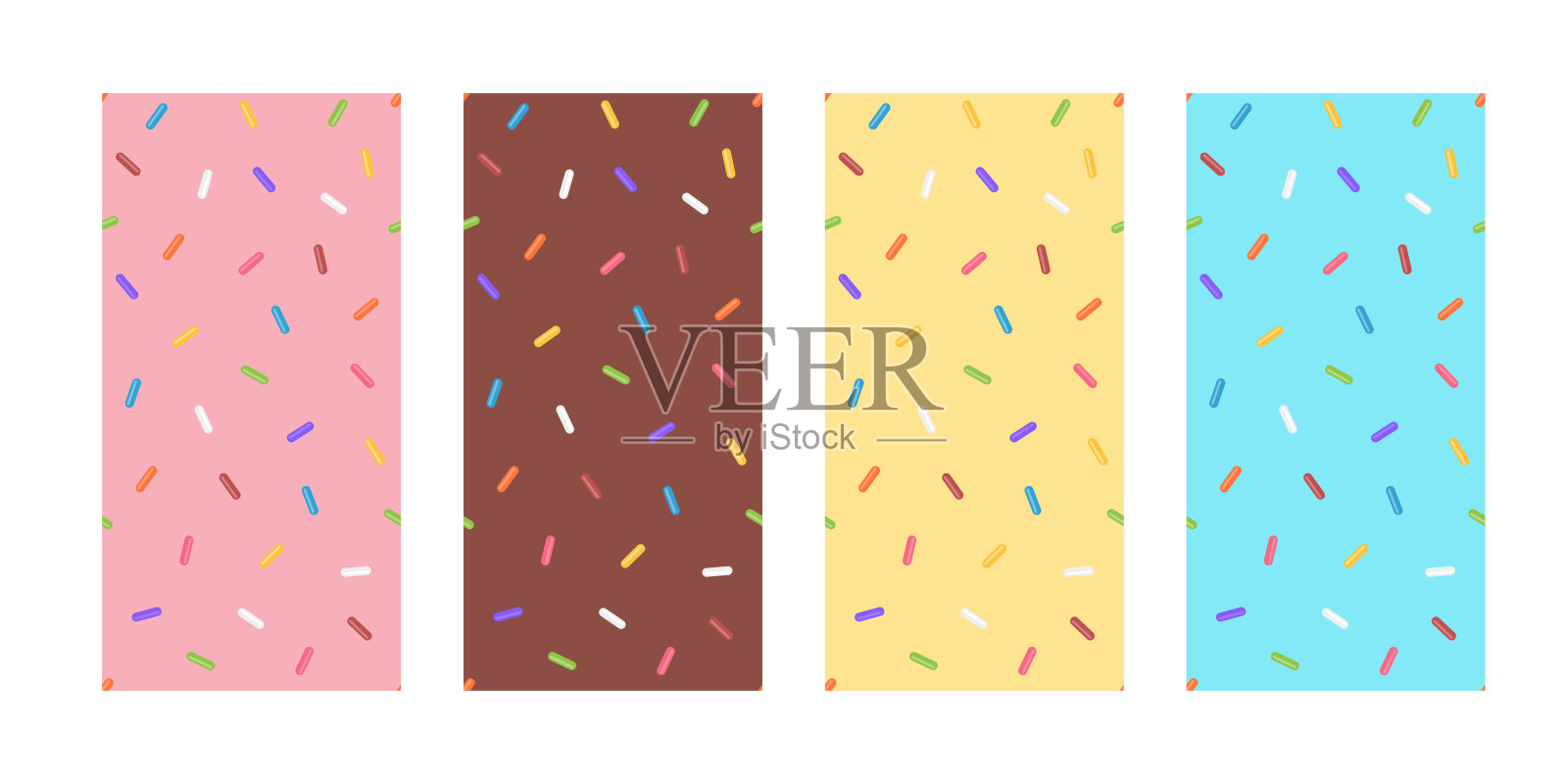 彩色洒糖图案在柔和背景上插画图片素材