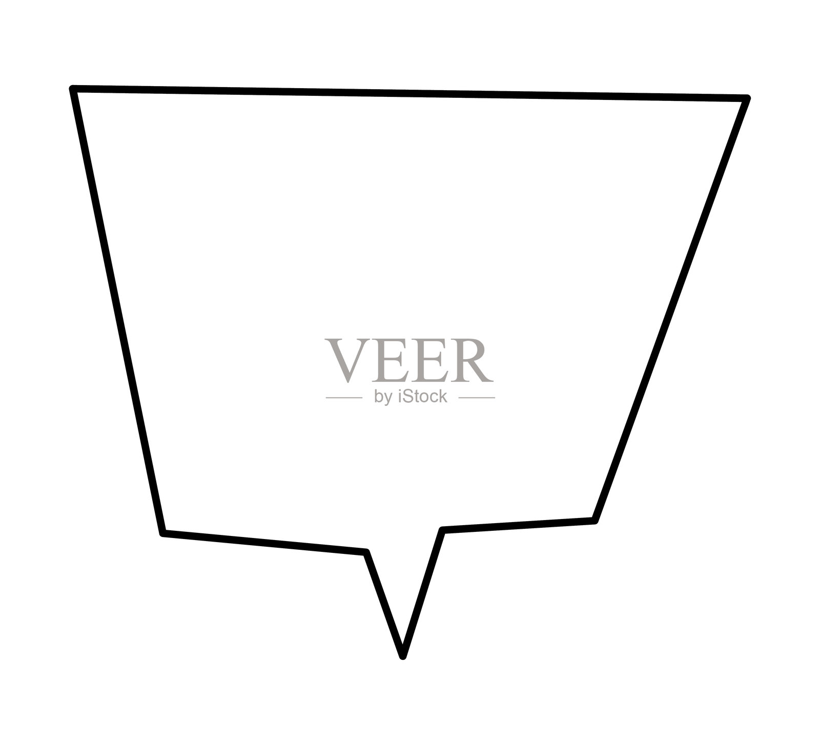 矩形形状的对话气泡。涂鸦剪贴画插图。插画图片素材