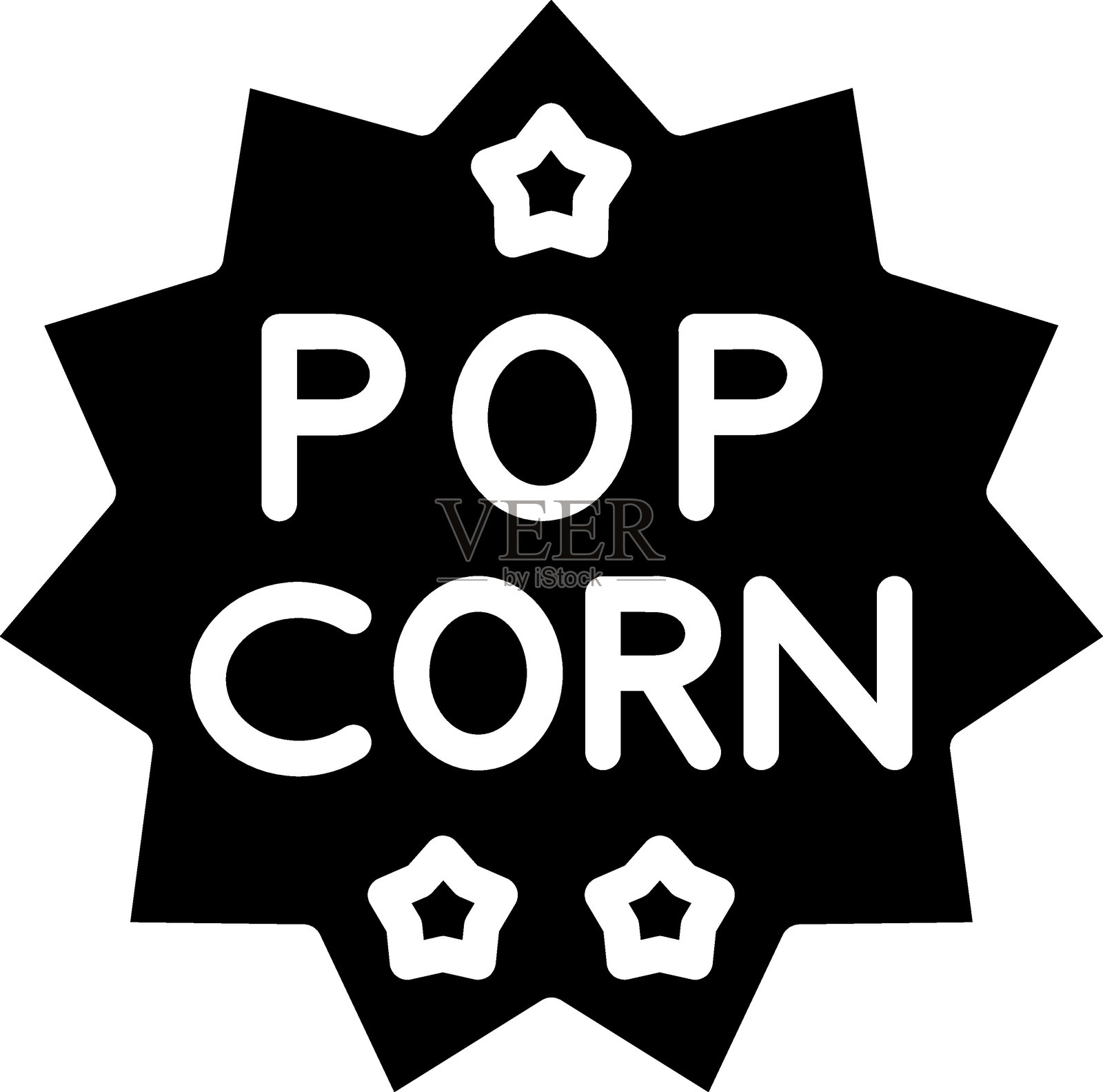 爆米花贴纸图标风格插画图片素材