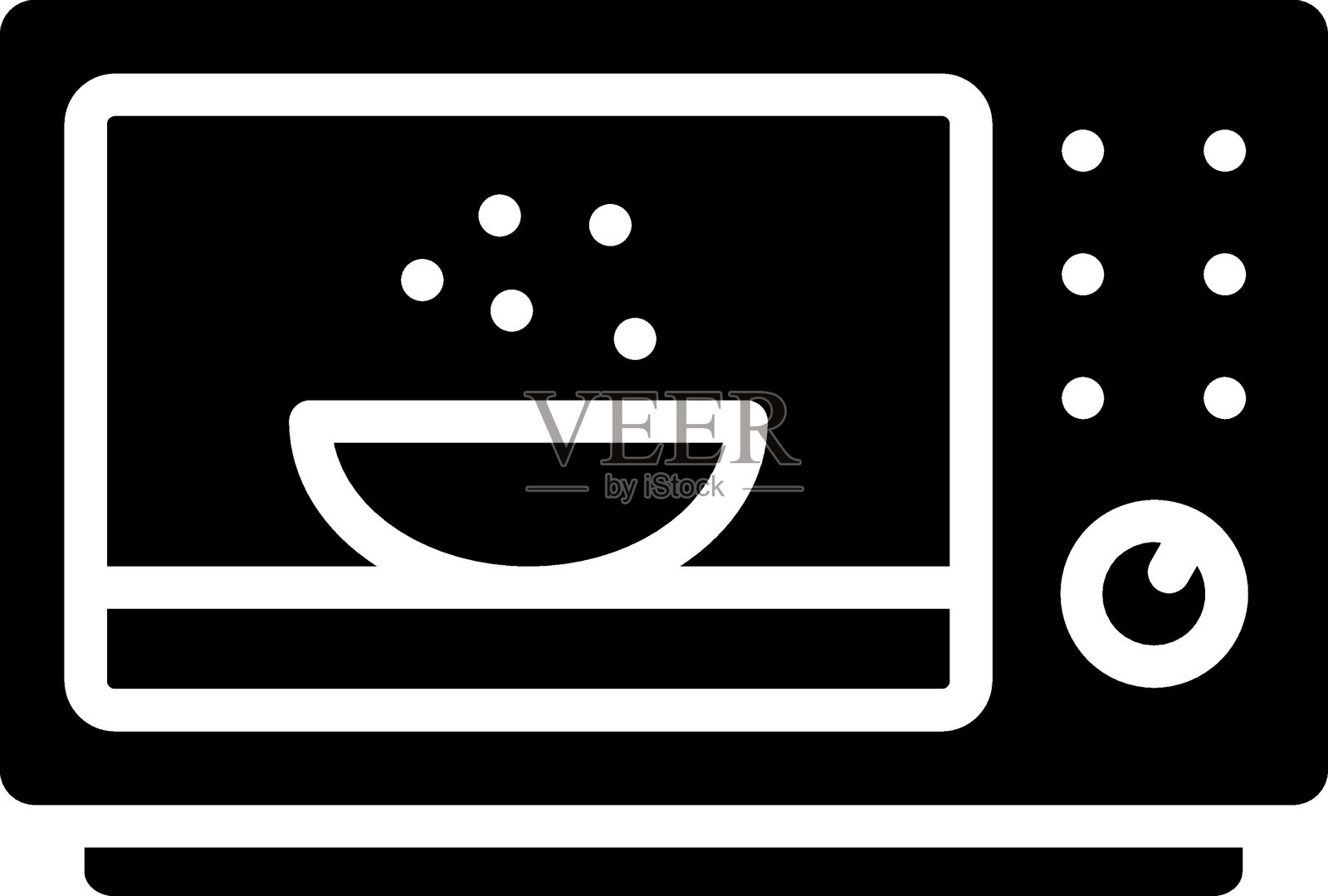 紧凑型微波炉图标风格插画图片素材